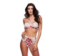 Baci - White Floral & Lace Bra Set M/L