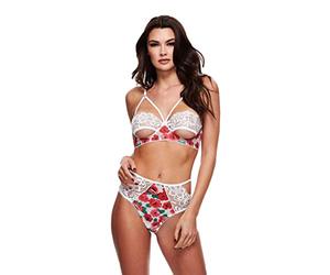 Baci - White Floral & Lace Bra Set S/M