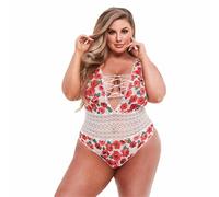 Baci White Floral & Lace Teddy S/M