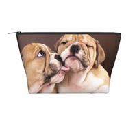 Bacia i cuccioli di bulldog inglese, Borsa da toilette Borsa per trucco Borsa per cosmetici Borsa da toilette da viaggio portatile