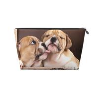 Bacia i cuccioli di bulldog inglese, Borsa da toilette Borsa per trucco Borsa per cosmetici Borsa da toilette da viaggio portatile