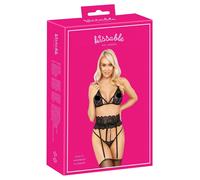 Set di Lingerie Sensuale con Reggicalze - Kissable (Nero)