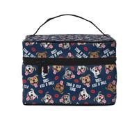 Baciare un toro Simpatico cane Pitbull Labbra Amore San Valentino, Borsa per il trucco Borsa per cosmetici Borsa da viaggio portatile da viaggio Astuccio per matite