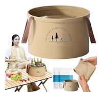 Bacinella da viaggio pieghevole Emboadlie, secchio portatile pieghevole individuale con manico, bacinella multiuso spessa e a prova di perdite per campeggio, bucato, pesca, pediluvi (12L)