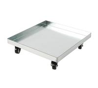 Bacinella di Raccolta Olio con Ruote, Pallet Quadrato per Piante, Vaschetta per Lavastoviglie in Acciaio Inox 304, Mantiene il Pavimento Pulito (senza Fori)(38x38cm)