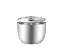 Bacinella for frullino for le uova da cucina in acciaio inossidabile, insalata di frutta, ciotola for condimento con coperchio, contenitore for la conservazione, utensili domestici(21CM with Lid)