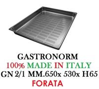 BACINELLA FORATA GN 2/1 CM 65x53x H6,5 INOX HACCP GASTRONORM VASCA 11 2022