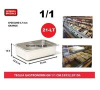 BACINELLA GASTRONORM INOX GN 1/1 CM.53 X 32,5 H.20 E/O COPERCHIO HENDI 8 2024