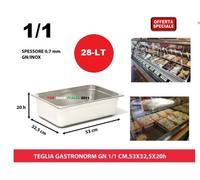 BACINELLA GASTRONORM INOX GN 1/1 CM.53 X 32,5 H.20 E/O COPERCHIO HENDI 8 2024