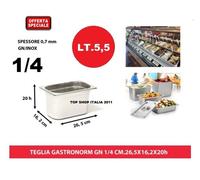 BACINELLA GASTRONORM INOX GN 1/4 CM.26,5 x 16,2 E/O COPERCHIO HENDI 8 2024