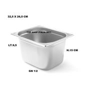 BACINELLA GN 1/2 CM 32,5x26,5 INOX H GASTRONORM VASCA PROF VARIE MISURE 6 2023