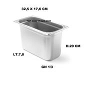 BACINELLA GN 1/3 CM 32,5x17,6 INOX H GASTRONORM VASCA PROF VARIE MISURE 6 2023