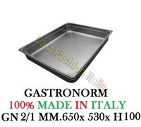 BACINELLA GN 2/1 INOX HACCP GASTRONORM VASCA PROFESSIONALE VARIE MISURE 112021