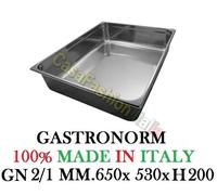 BACINELLA GN 2/1 INOX HACCP GASTRONORM VASCA PROFESSIONALE VARIE MISURE 112021