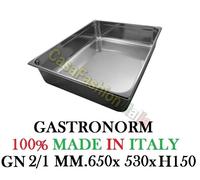 BACINELLA GN 2/1 INOX HACCP GASTRONORM VASCA PROFESSIONALE VARIE MISURE 112021
