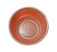 Bacinella in Rame Martellata a Mano, Ciotola Portatile per Pedicure, inceneritore per Campeggio, Picnic, Vasca per Lavaggio del Viso, pediluvio in Rame (15", Rosso)