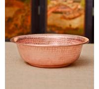 Bacinella in Rame Martellato a Mano per Pedicure Lavapiedi Ampia Conca Vasca da Pediluvio Design per Casa e Benessere(Copper,13.4")