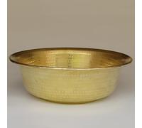 Bacinella in Rame Martellato a Mano per Pedicure Lavapiedi Ampia Conca Vasca da Pediluvio Design per Casa e Benessere(Brass,34cm)