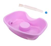 Bacinella Lavatesta per Allettati in Plastica, Supporto Collo Comodo | Lavaggio Facile per Persone Mobilità Ridotta e Malati, Colore Porpora, Uso Domestico