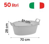 Bacinella Ovale Catino Vaschetta Catinella Tinozza Polietilene Multiuso 12L-75L