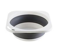 Bacinella per Bucato Pieghevole Portatile in Plastica Grigia Media | Vasca per Lavatoio Multiuso, Lavabo Domestico Leggero, Bagnetto Esterno, Sink Splash Guard
