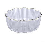 Bacinella per frutta di grande capacità, in plastica trasparente con design impilabile, per risparmiare spazio in cucina (bianco)