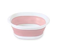 DHSWNNG Bacinella Pieghevole, Catino Pieghevole Multifunzione Vaschetta Pieghevole per il Bucato da Campeggio con Manici per Viaggi Campeggio Bagno e Cucina (31 CM, Rosa)