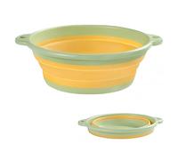Bacinella pieghevole per lavabo, portatile, in silicone, multiuso, per esterni, viaggi, campeggio, vasca da bagno pieghevole salvaspazio (verde, L)
