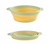 Bacinella pieghevole per lavabo, portatile, in silicone, multiuso, per esterni, viaggi, campeggio, vasca pieghevole salvaspazio (verde, M)