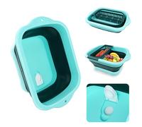 Bacinella Pieghevole Per Lavare I Piatti Con Gara Di Scarico Secchio Pieghevole In Silicone Portatile Bacinelle Pieghevoli Per Viaggi All'Aperto Con Scolapiatti Per Cucine Campeggio All'Aperto
