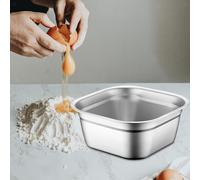 Bacinella quadrata in acciaio inossidabile, contenitore multiuso per zuppa,