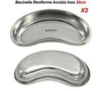 Bacinella Reniforme Acciaio Inox Piatto Chirurgici Vassoio Ciotola Vaschetta 2pz