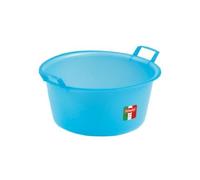 Bacinella Stefanplast tonda con 2 manici, modello 28400, colore Azzurro, per usi