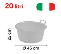 Bacinella Tonda Catinella Bacile Recipiente Lavanderia Polietilene da 7L a 50L