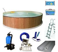 Bacinella Tonda Piscina Set Pellicola 0,80mm,Acciaio Piscina,Divertimento Legno