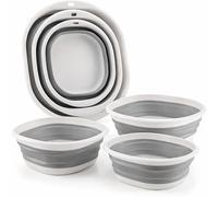 Bacinelle Pieghevoli Salvaspazio Set 3 Pezzi - Catino Bucato Pieghevole in Silicone - Vasche Multiuso Richiudibili per Cucina, Lavanderia e Bagno - 3 Misure