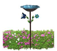 Bacino da bagno per all'aperto - Mangiatoia per con farfall | Bagno Per All'aperto Con Fiori E Farfalle In Ferro Battuto Con Staccabile, Decorazione Per Mangiatoia Da Giar