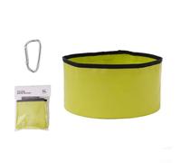 Bacino dell'acqua pieghevole, 5 l, secchio pieghevole portatile per campeggio, escursionismo, pesca, in PVC leggero, a prova di perdite, con passante per appenderlo, verde (verde + moschettone)