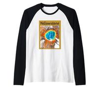 Bacino Geyser Grand Prismatic Spring Midway Yellowstone Maglia con Maniche Raglan