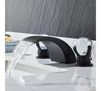 Bacino Mixer Tocco a 3 Fori Tappo da Bacino per bagni a Cascata a Leva a Leva a Leva del lavandino da Bagno Calda e Ottone Freddo Oro Spazzolato a Base in Cina LWX