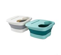 Bacino pieghevole per pediluvio con coperchio, vasca da bagno pieghevole per sali di Epsom e pedicure, portatile, 40 x 30 cm