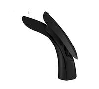 Bacino Rubinetti Oro Ottone Bagno maniglia del rubinetto singolo bacino del miscelatore del rubinetto del rubinetto del bagno di rame in oro rosa dispersore dell'acqua gru Tap(Noir)