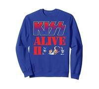 Bacio - 1977 Alive II Felpa, Unisex per Adulti, Blu Reale, XXL