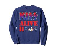 Bacio - 1977 Alive II Felpa, Unisex per Adulti, Navy, L