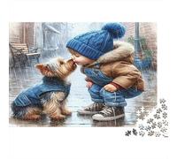 Bacio del cane bambino Puzzle 1000 Pezzi Carta riciclata per adulti Puzzle per adulti Gioco familiare divertente e stimolante per adulti e bambini dai 12 anni in su 70x50cm/1000pcs