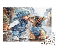 Bacio del cane bambino Puzzles 1000 Pezzi Carta riciclata per adulti Puzzle per adulti Gioco educativo per decompressione Ottima idea regalo per bambini dai 12 anni in su 38x26cm/1000pcs