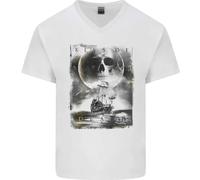 Bacio Della Morte Pirati Navigazione Marinaio Uomo V-Neck Cotone T-Shirt