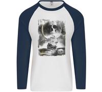 Bacio Della Morte Pirati Vela Marinaio Uomo L/S Baseball T-Shirt