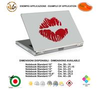 Bacio Kiss colore rosso adesivo notebook tablet sticker pvc red cropped 1 pz.