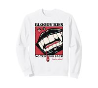 Bacio Sanguinante Labbra Vampiro Zanne Morso Scuro Romance Goth Horror Felpa